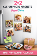 Custom 2x2 Photo Fridge Magnets (8pack) - Handmade by Magnet Sisters